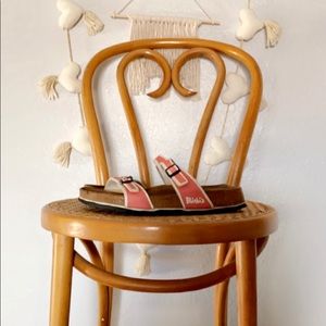 Birkis Orange Leather Sandals